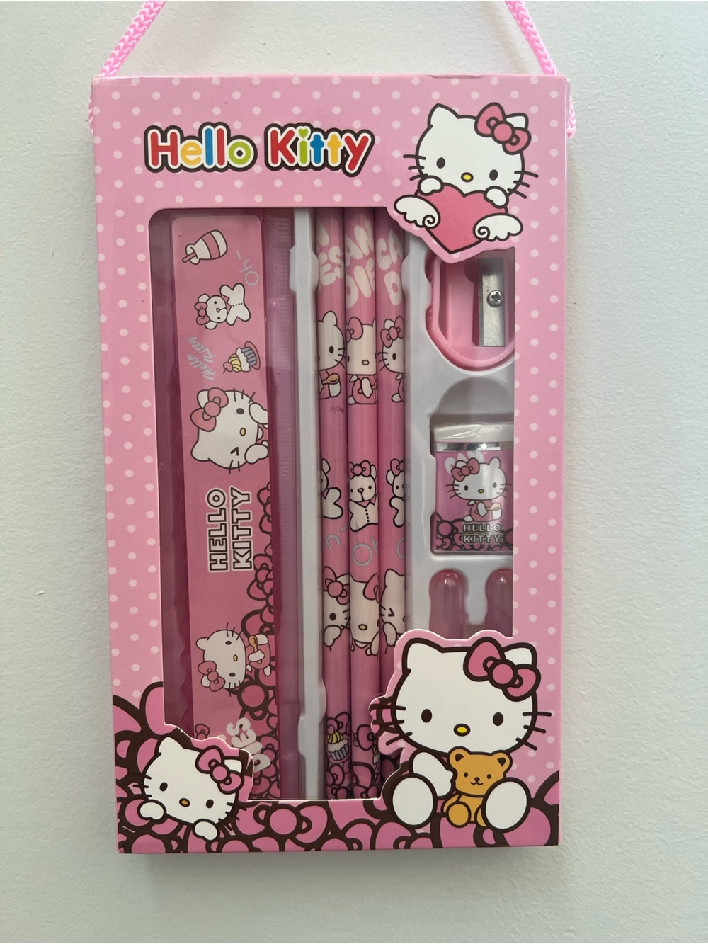 Sanrio Hello Kitty Kids Stationery Set - Eraser Pencil Ruler Kit Party Favours